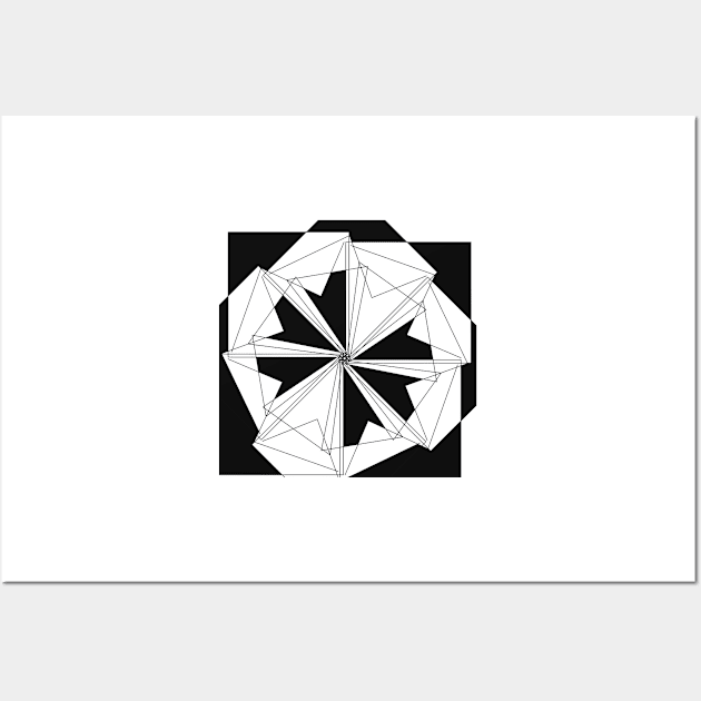 Black White Mandala Geometric flower Wall Art by soycarola